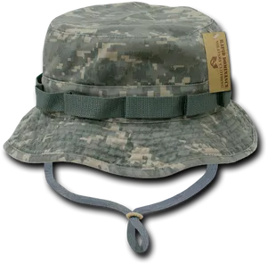 Camo Bucket Hatwith Chin Strap PNG Image