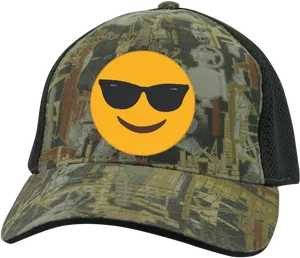 Camo Capwith Sunglasses Emoji PNG Image