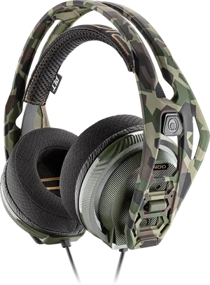 Camo Gaming Headset Design PNG Image