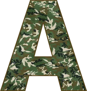 Camo Pattern Letter A PNG Image