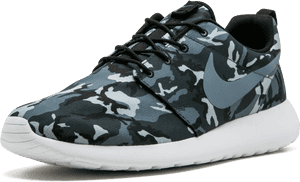 Nike Roshe Run Print Running Shoes Black/bl Grpht/white/grey - Skate Shoe, HD Png Download PNG image with transparent background