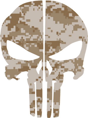 Desert Digital Camo Punisher Skull Rear Helmet Reflective - Punisher Skull Digital Camo, HD Png Download PNG image with transparent background