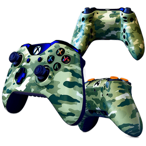Camouflage Xbox Controller Design PNG pjo PNG image with transparent background