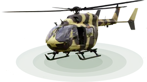 Camouflaged Helicopteron Display PNG Image