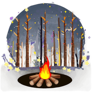 Campfire Under Stars PNG yqd PNG