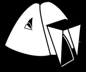 Camping Tent Icon Blackand White PNG with transparent background