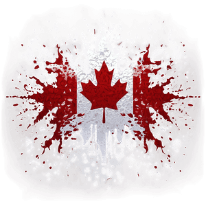 Canada Flag in Splatter Art PNG 60 PNG image with transparent background