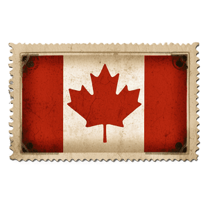 Canada Flag in Vintage Stamp PNG 30 PNG image with transparent background