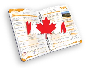 Canada Flag Overlay On Planner PNG Image