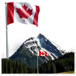 Canada Flag With Mountains Background Png 05232024 PNG Image