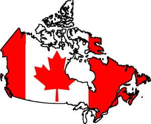 Canada Map Flag Graphic PNG Image