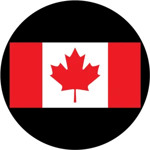 Canadian Flag Circle Icon PNG Image