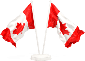 Two Waving Flags - Japan And Canada Flag, HD Png Download PNG image with transparent background