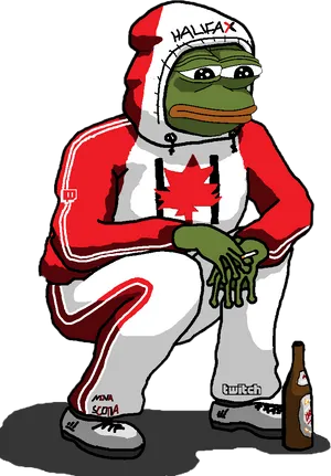 Canadian Pepe Meme Illustration PNG Image