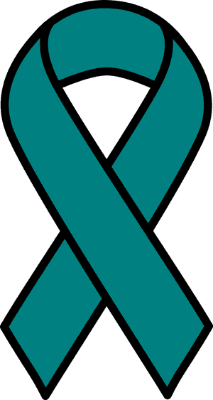 Teal Ovarian Cancer Ribbon - Ovarian Cancer Ribbon Clip Art, HD Png Download PNG with transparent background