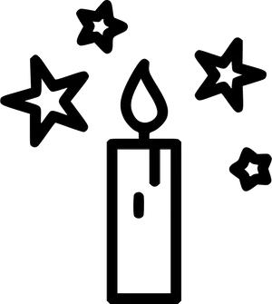 Candleand Stars Graphic PNG Image