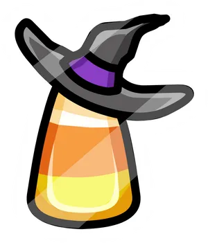 Candy Corn Potionwith Witch Hat PNG Image