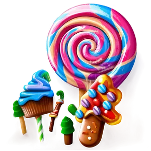 Candy Land Illustration Png Auj40 PNG Image