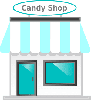 Candy Shop Facade Vector PNG image with transparent background