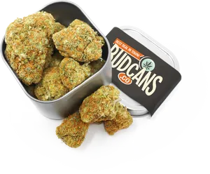 Cannabis Budsin Tin Container PNG Image