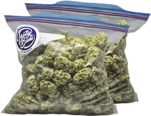 Cannabis Budsin Ziplock Bags PNG Image