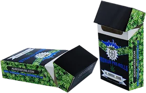 Cannabis Cigarette Pack Design PNG Image