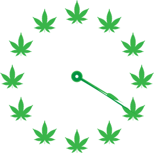 Cannabis Clock Pattern PNG Image