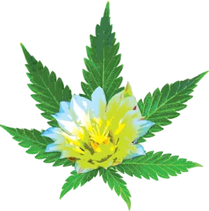 Cannabis Flower Hybrid Artwork PNG Image