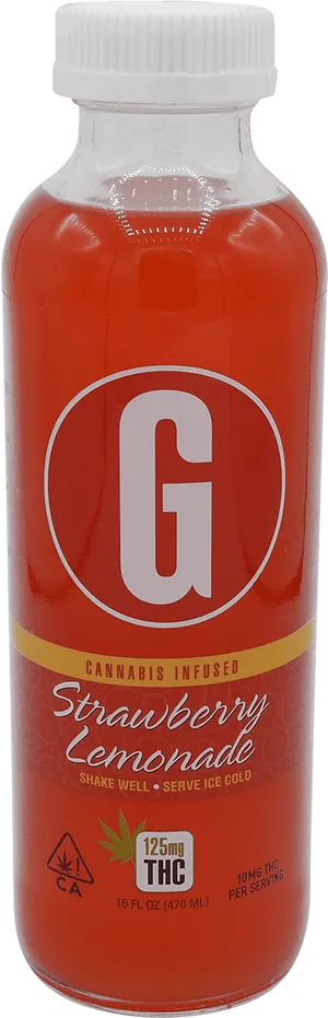 Cannabis Infused Strawberry Lemonade Bottle PNG Image