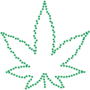 Cannabis Leaf Art Design PNG Image