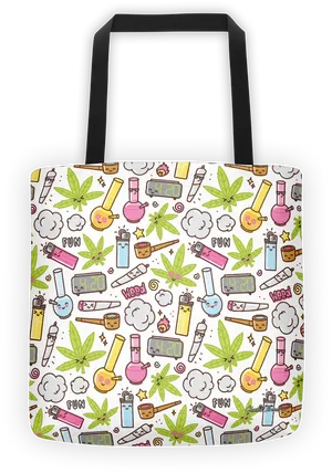 Cannabis Themed Bag Design PNG Image