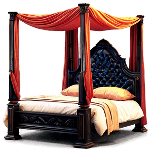 Canopy Bed Elegant Style PNG dip PNG image with transparent background