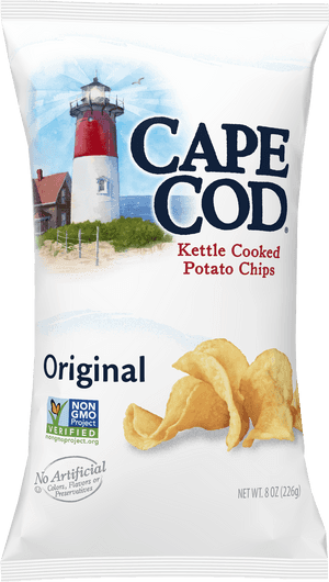 Cape Cod Original Kettle Cooked Potato Chips Bag PNG image with transparent background