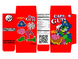 Capn Guts Cereal Box Design PNG Image