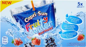 Capri Sun Fruity Water Red Fruits Packaging PNG Image