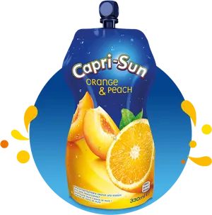 Capri Sun Orange Peach Pouch PNG Image