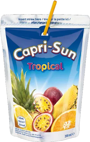 Capri Sun Tropical Flavor Pouch PNG Image