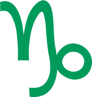 Capricorn Zodiac Symbol Green PNG Image