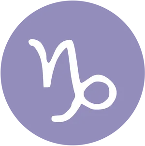 Capricorn Zodiac Symbol Purple Background PNG Image