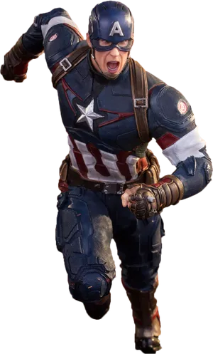 Captain America In Action PNG Image