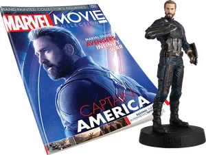 Captain America Infinity War Collectible Figureand Magazine PNG Image