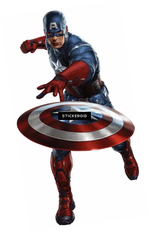 Captain America Readyfor Battle PNG Image