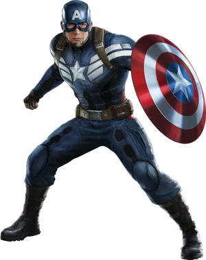 Captain America Readyfor Battle PNG Image