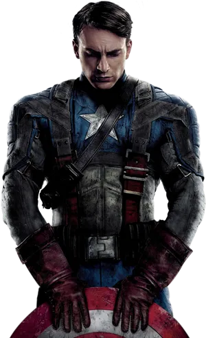 Captain America Solemn Pose PNG Image