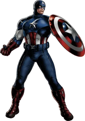 Captain America Standing Pose PNG Image