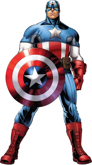 Captain America Standing With Shield PNG Image