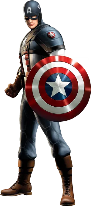 Captain America With Shield PNG Image