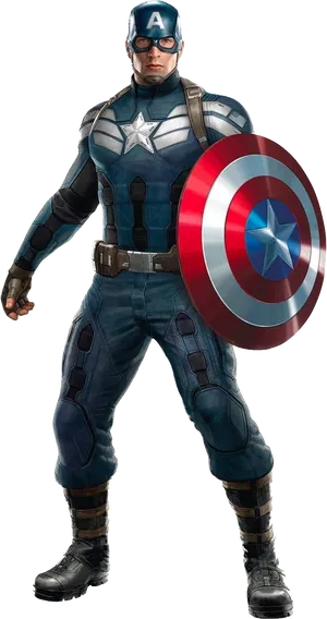 Captain America With Shield PNG Image