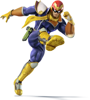 Captain Falcon Dynamic Pose PNG Image