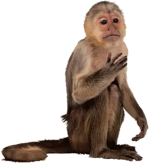 Capuchin Monkey Sitting Transparent Background PNG Image